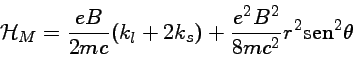 \cal{H}}_M = \frac{eB}{2mc}(k_l+2 k_s) + \frac{e^2B^2}{8mc^2}r^2 \mbox{sen}^2 \theta