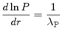 $\frac{d \ln P}{dr} = \frac{1}{\lambda_P}$